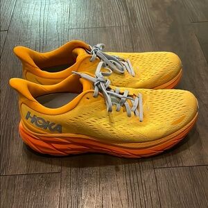 Hoka Yellow and Orange Running Shoes